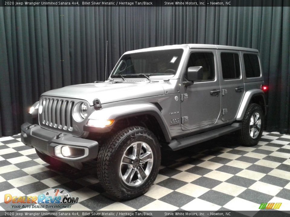 2020 Jeep Wrangler Unlimited Sahara 4x4 Billet Silver Metallic / Heritage Tan/Black Photo #2