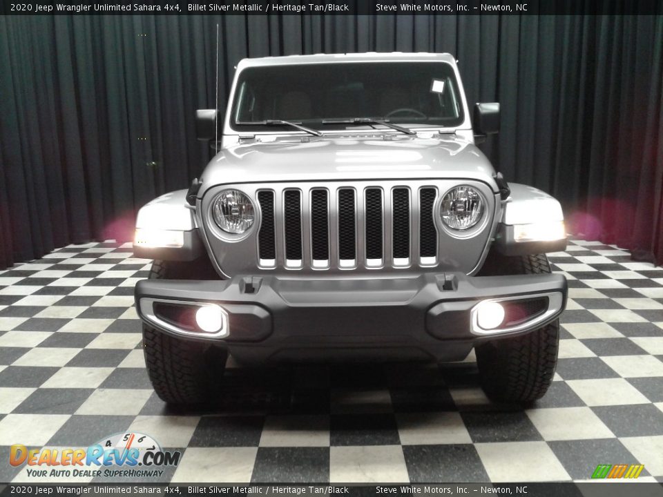 2020 Jeep Wrangler Unlimited Sahara 4x4 Billet Silver Metallic / Heritage Tan/Black Photo #3