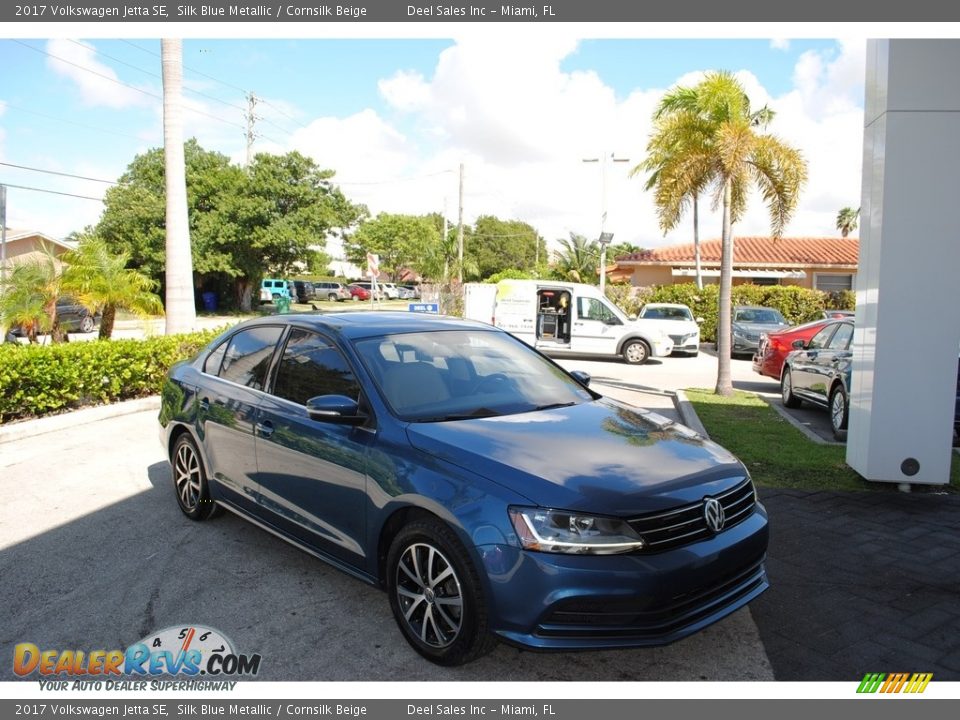 2017 Volkswagen Jetta SE Silk Blue Metallic / Cornsilk Beige Photo #1