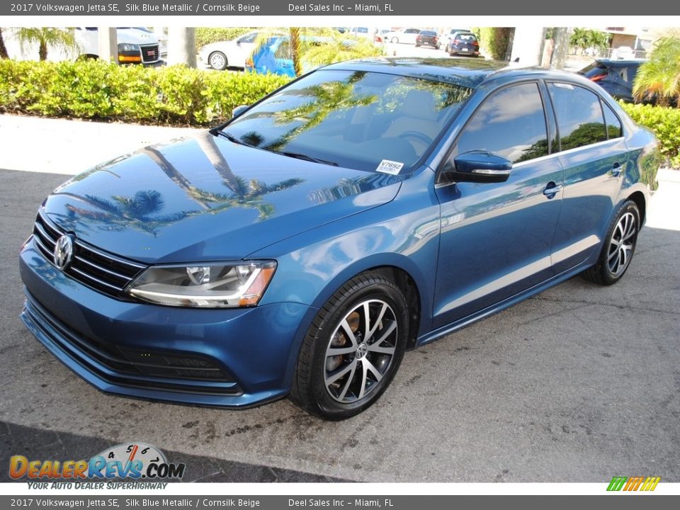 2017 Volkswagen Jetta SE Silk Blue Metallic / Cornsilk Beige Photo #4