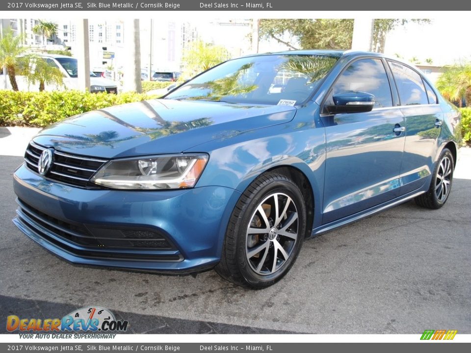 2017 Volkswagen Jetta SE Silk Blue Metallic / Cornsilk Beige Photo #5