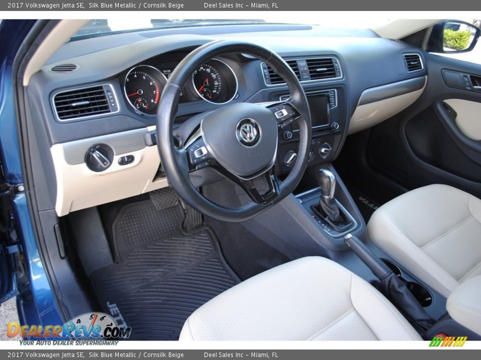 2017 Volkswagen Jetta SE Silk Blue Metallic / Cornsilk Beige Photo #14