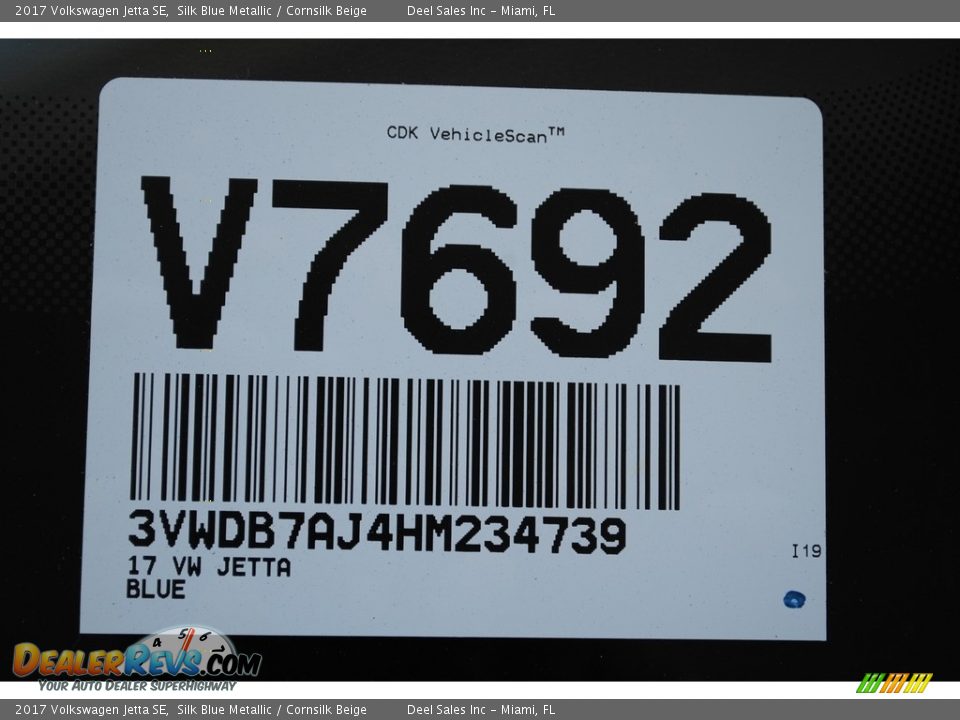 2017 Volkswagen Jetta SE Silk Blue Metallic / Cornsilk Beige Photo #20