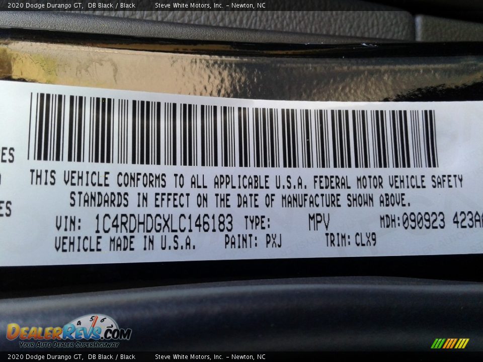 2020 Dodge Durango GT DB Black / Black Photo #35
