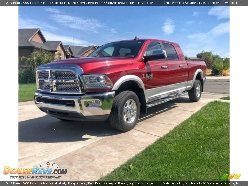 2013 Ram 2500 Laramie Mega Cab 4x4 Deep Cherry Red Pearl / Canyon Brown/Light Frost Beige Photo #1