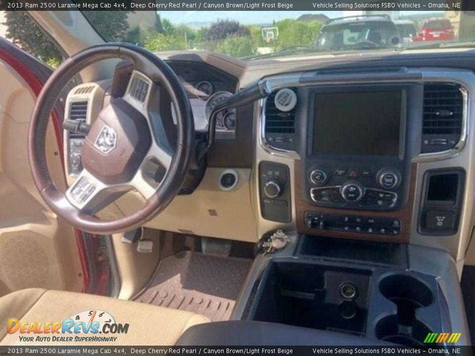 2013 Ram 2500 Laramie Mega Cab 4x4 Deep Cherry Red Pearl / Canyon Brown/Light Frost Beige Photo #3