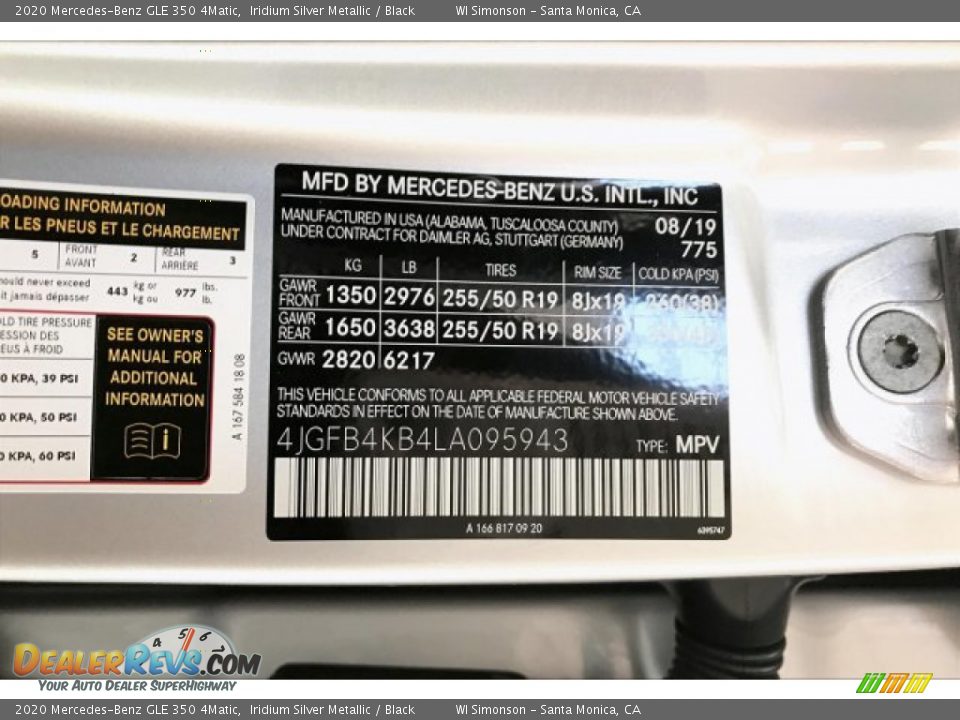 2020 Mercedes-Benz GLE 350 4Matic Iridium Silver Metallic / Black Photo #10