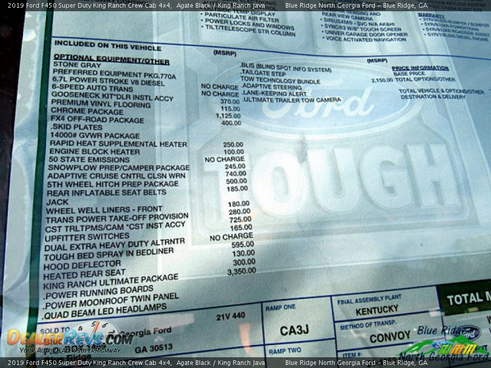 2019 Ford F450 Super Duty King Ranch Crew Cab 4x4 Agate Black / King Ranch Java Photo #34