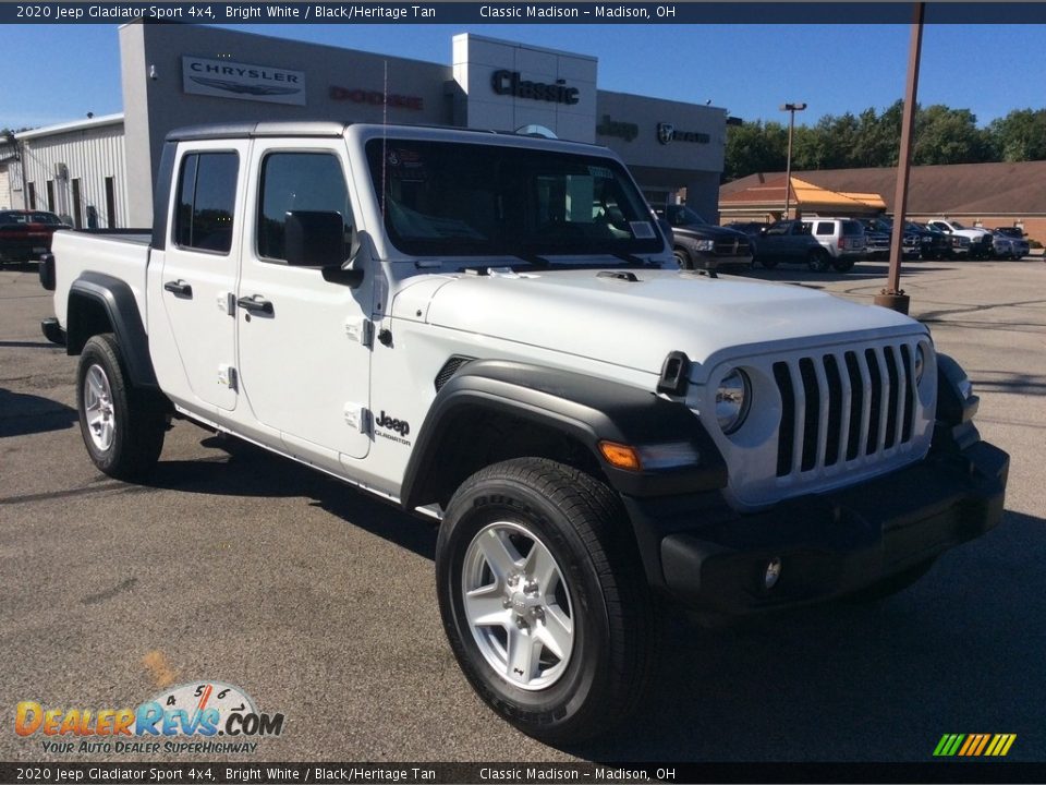 2020 Jeep Gladiator Sport 4x4 Bright White / Black/Heritage Tan Photo #1