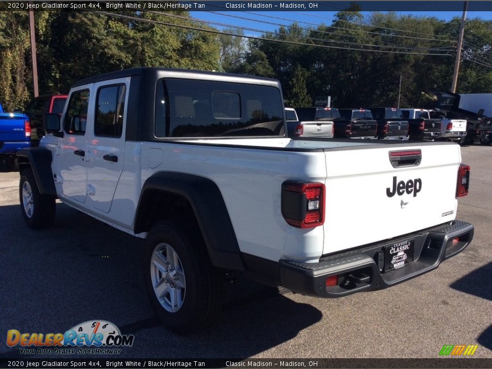 2020 Jeep Gladiator Sport 4x4 Bright White / Black/Heritage Tan Photo #7