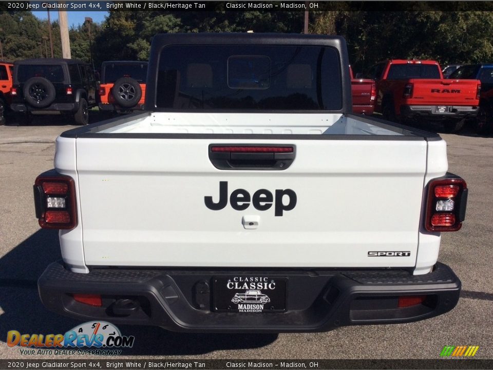 2020 Jeep Gladiator Sport 4x4 Bright White / Black/Heritage Tan Photo #8