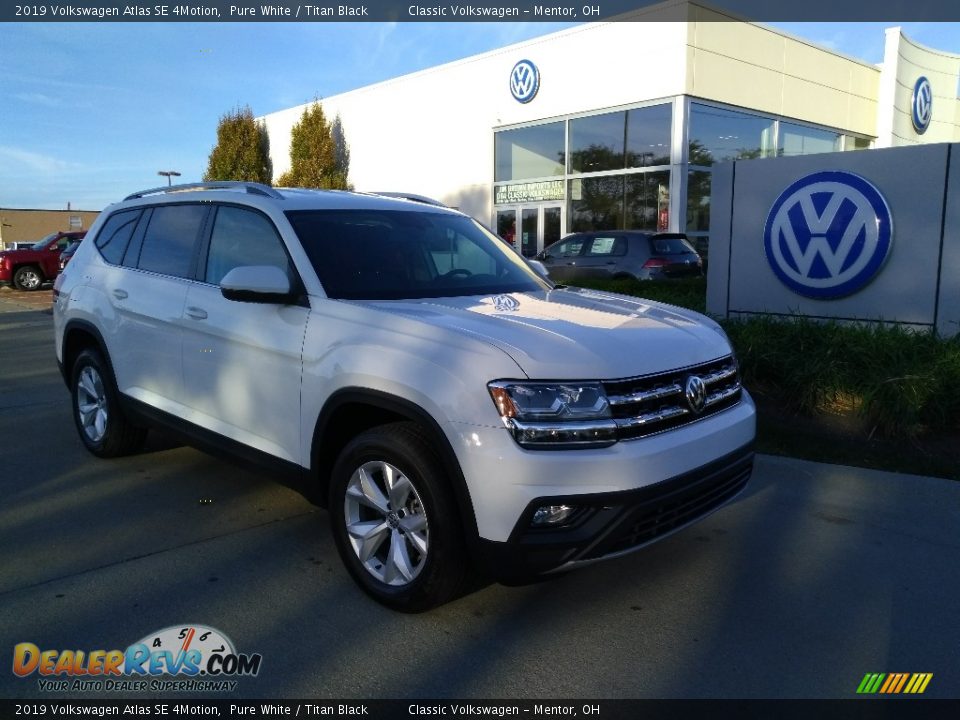 2019 Volkswagen Atlas SE 4Motion Pure White / Titan Black Photo #5