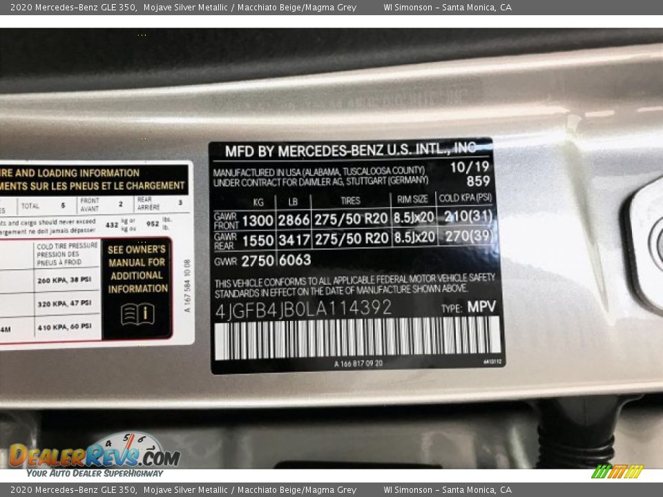 2020 Mercedes-Benz GLE 350 Mojave Silver Metallic / Macchiato Beige/Magma Grey Photo #11