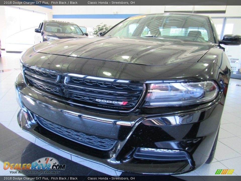 2018 Dodge Charger SXT Plus Pitch Black / Black Photo #7