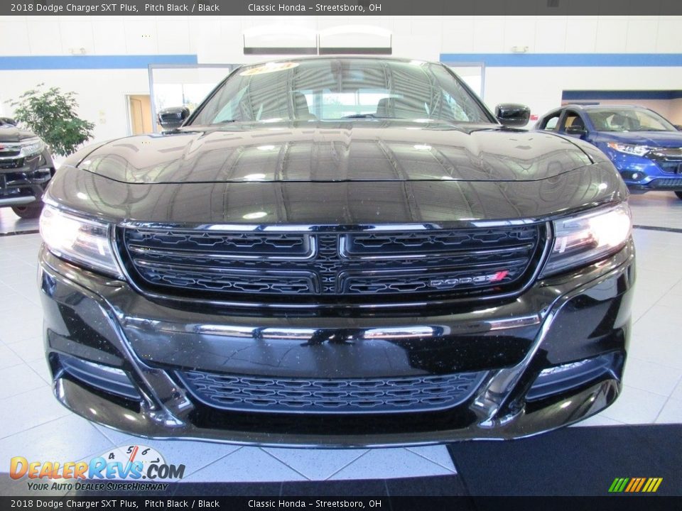 2018 Dodge Charger SXT Plus Pitch Black / Black Photo #13