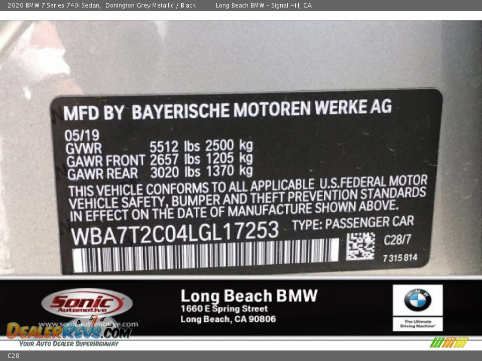 C28 - 2020 BMW 7 Series