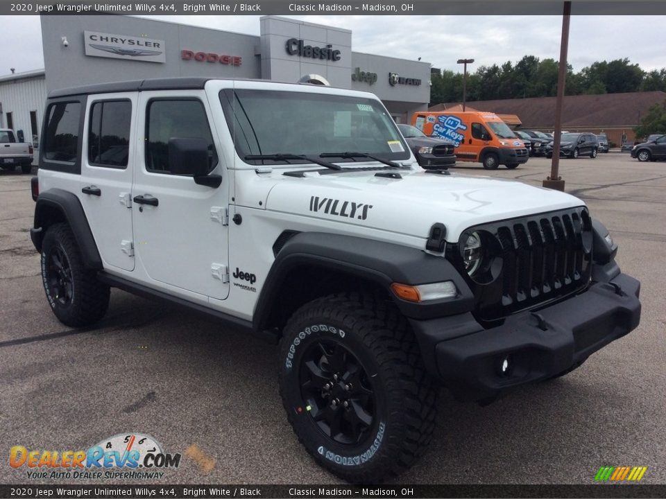 2020 Jeep Wrangler Unlimited Willys 4x4 Bright White / Black Photo #1