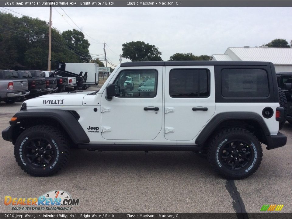 2020 Jeep Wrangler Unlimited Willys 4x4 Bright White / Black Photo #6