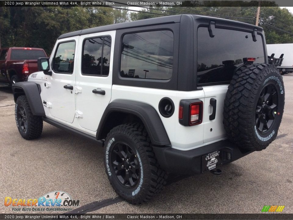 2020 Jeep Wrangler Unlimited Willys 4x4 Bright White / Black Photo #7
