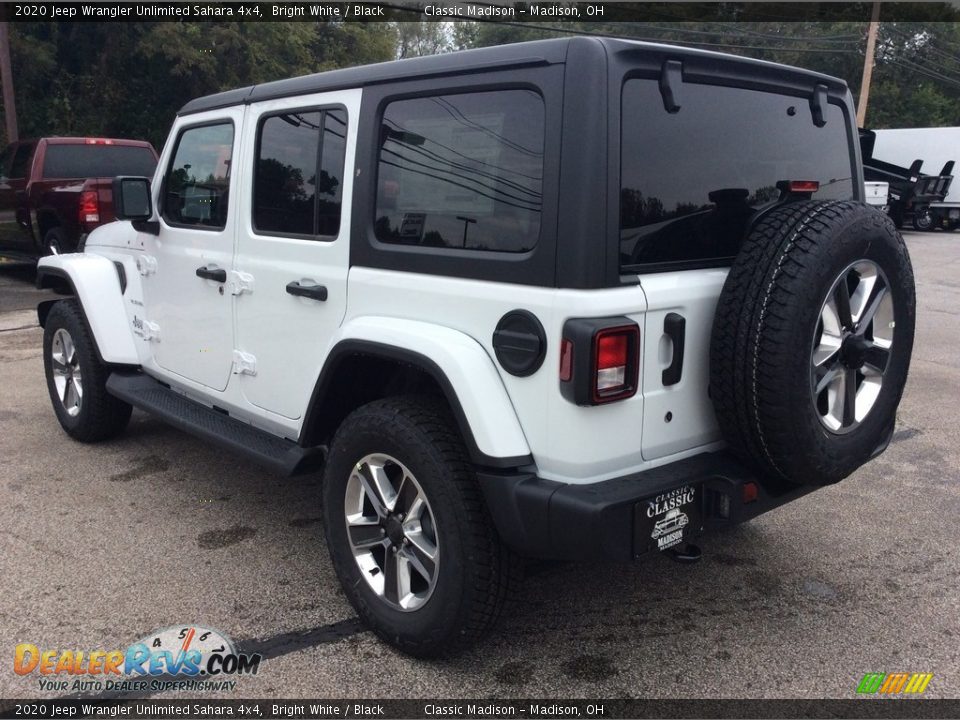 2020 Jeep Wrangler Unlimited Sahara 4x4 Bright White / Black Photo #7