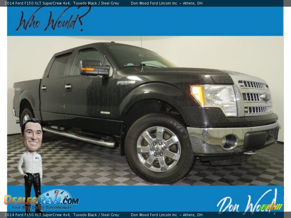 2014 Ford F150 XLT SuperCrew 4x4 Tuxedo Black / Steel Grey Photo #1