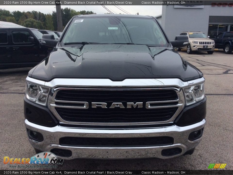 2020 Ram 1500 Big Horn Crew Cab 4x4 Diamond Black Crystal Pearl / Black/Diesel Gray Photo #4