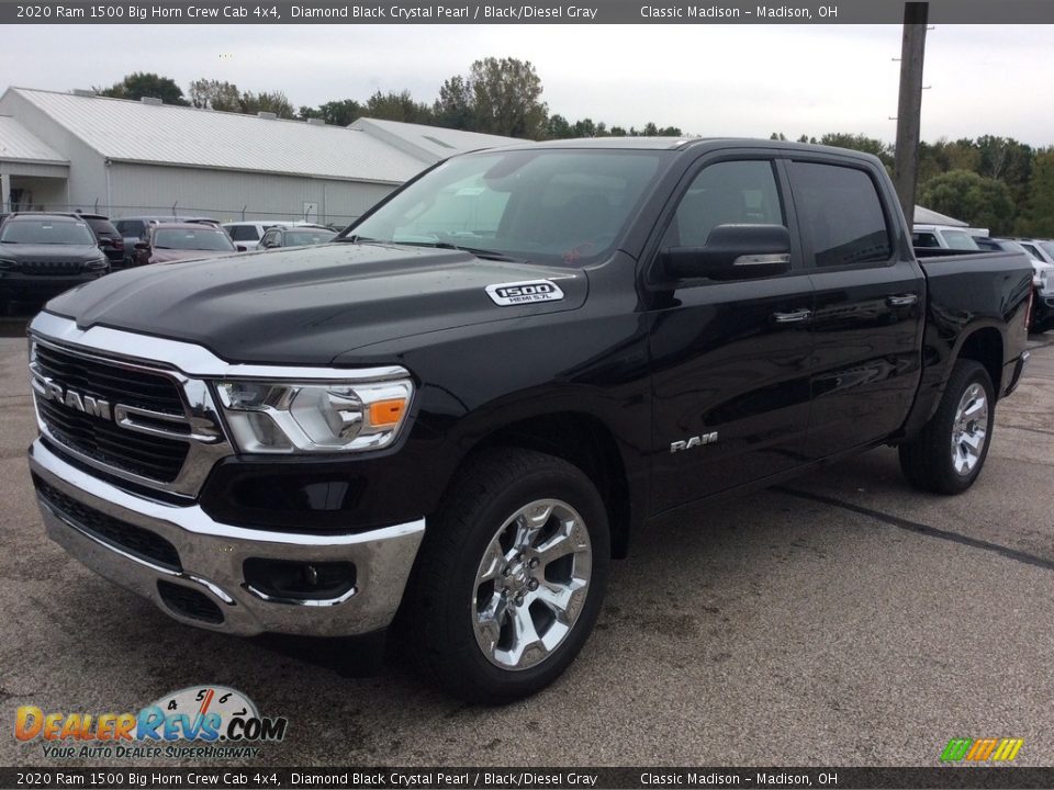 2020 Ram 1500 Big Horn Crew Cab 4x4 Diamond Black Crystal Pearl / Black/Diesel Gray Photo #5