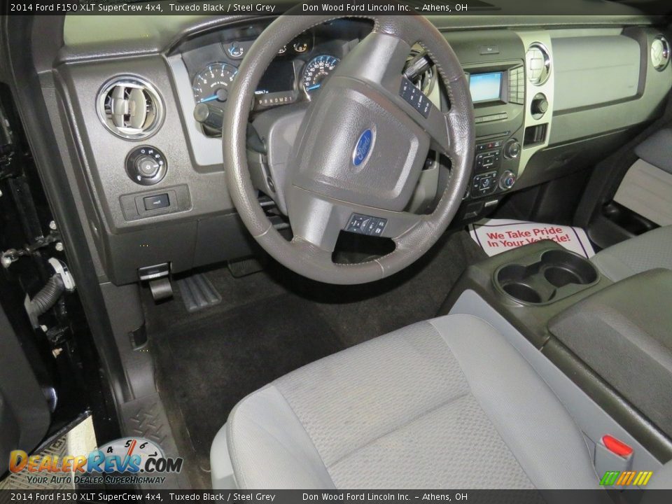 2014 Ford F150 XLT SuperCrew 4x4 Tuxedo Black / Steel Grey Photo #17