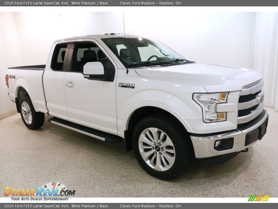 2016 Ford F150 Lariat SuperCab 4x4 White Platinum / Black Photo #1