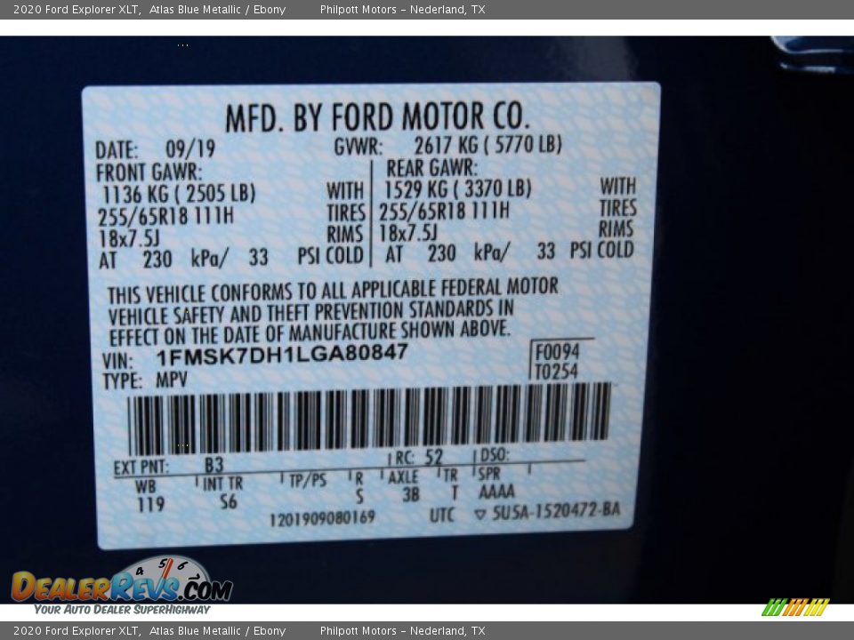 2020 Ford Explorer XLT Atlas Blue Metallic / Ebony Photo #28