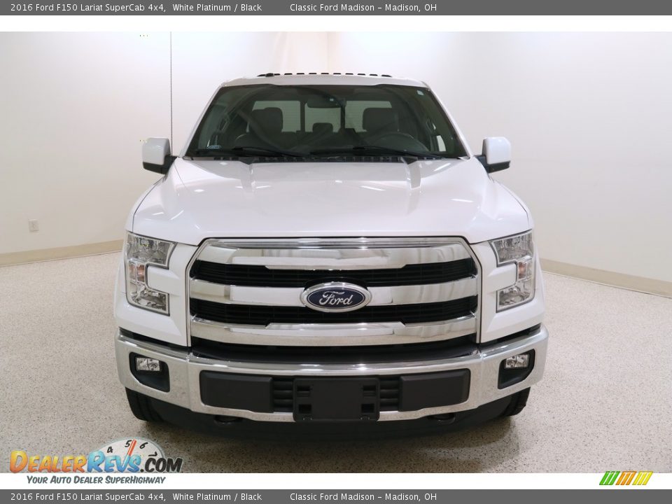 2016 Ford F150 Lariat SuperCab 4x4 White Platinum / Black Photo #2