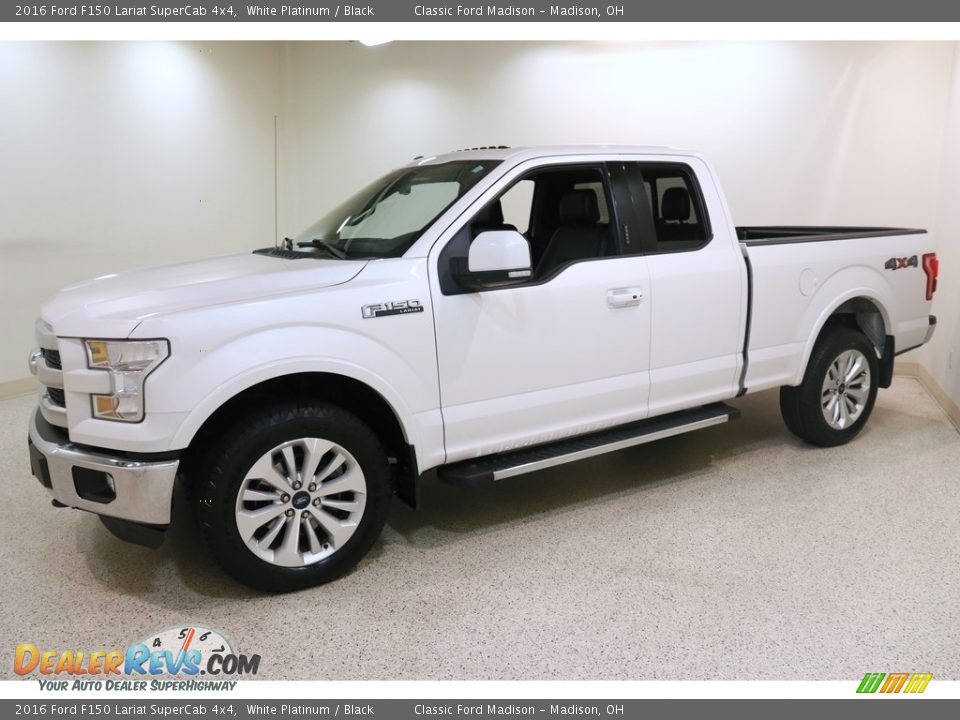 2016 Ford F150 Lariat SuperCab 4x4 White Platinum / Black Photo #3