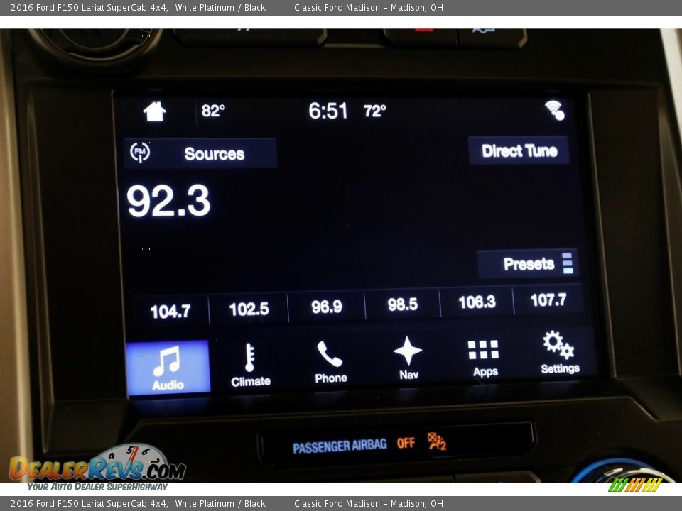 2016 Ford F150 Lariat SuperCab 4x4 White Platinum / Black Photo #12