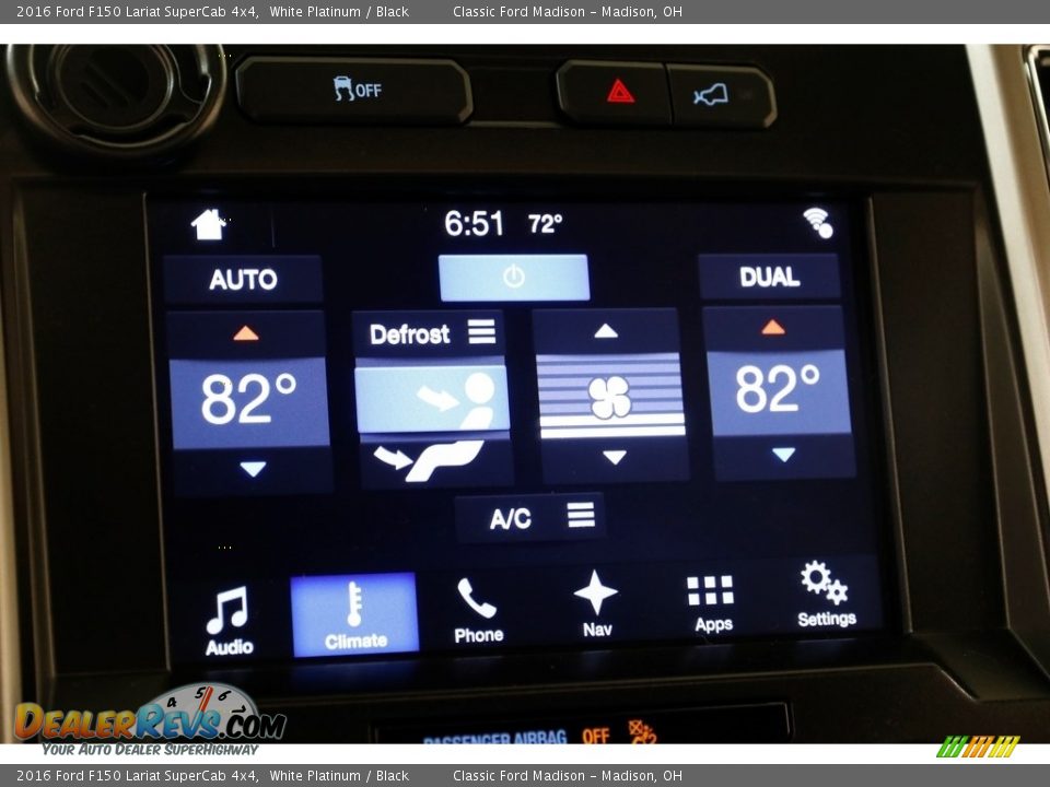 2016 Ford F150 Lariat SuperCab 4x4 White Platinum / Black Photo #13