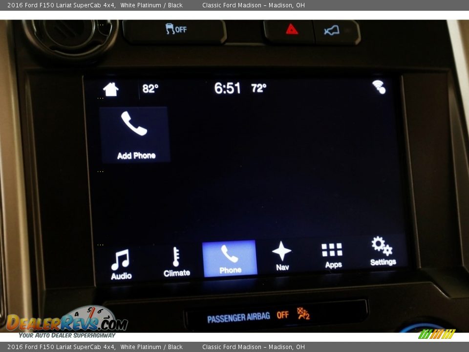 2016 Ford F150 Lariat SuperCab 4x4 White Platinum / Black Photo #14