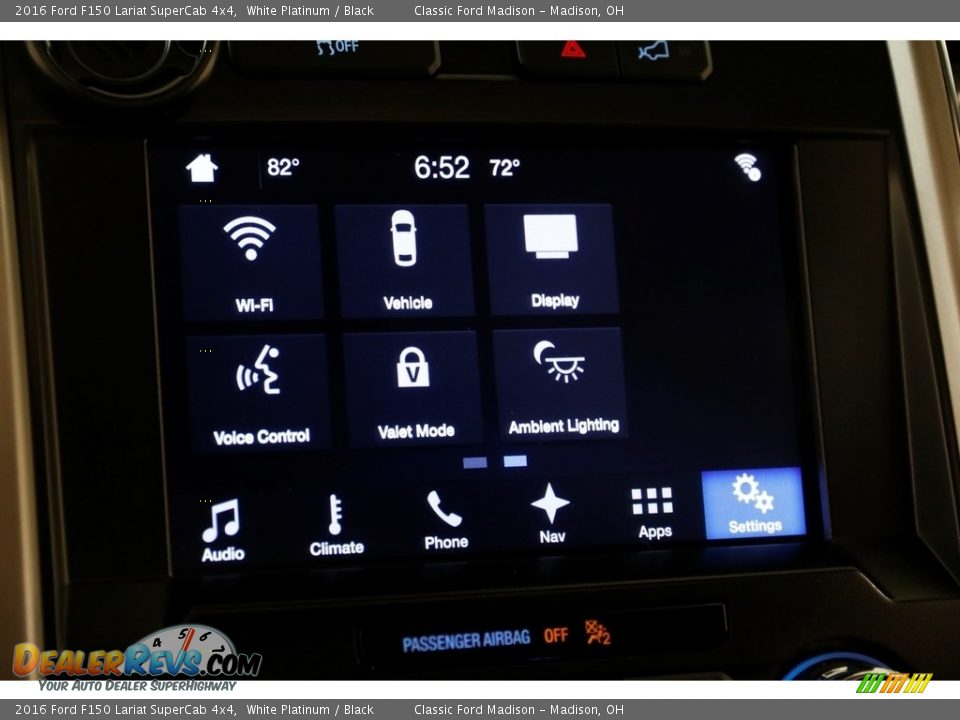 2016 Ford F150 Lariat SuperCab 4x4 White Platinum / Black Photo #17