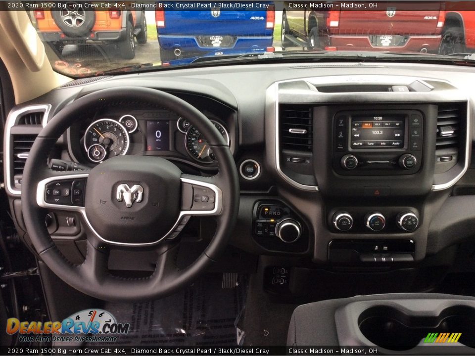 2020 Ram 1500 Big Horn Crew Cab 4x4 Diamond Black Crystal Pearl / Black/Diesel Gray Photo #3