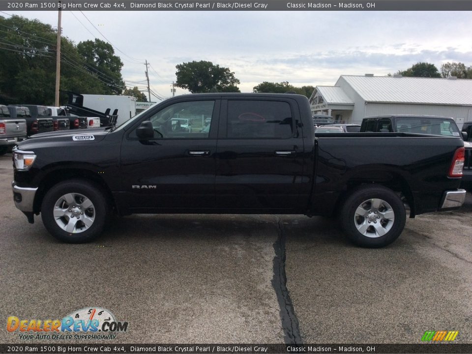 2020 Ram 1500 Big Horn Crew Cab 4x4 Diamond Black Crystal Pearl / Black/Diesel Gray Photo #6