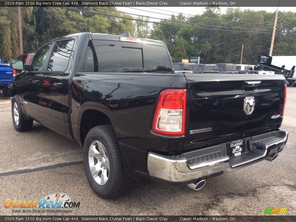 2020 Ram 1500 Big Horn Crew Cab 4x4 Diamond Black Crystal Pearl / Black/Diesel Gray Photo #7