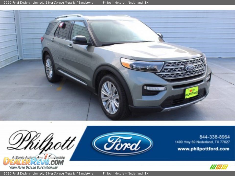 2020 Ford Explorer Limited Silver Spruce Metallic / Sandstone Photo #1