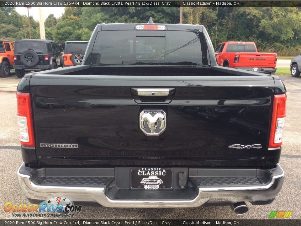 2020 Ram 1500 Big Horn Crew Cab 4x4 Diamond Black Crystal Pearl / Black/Diesel Gray Photo #8