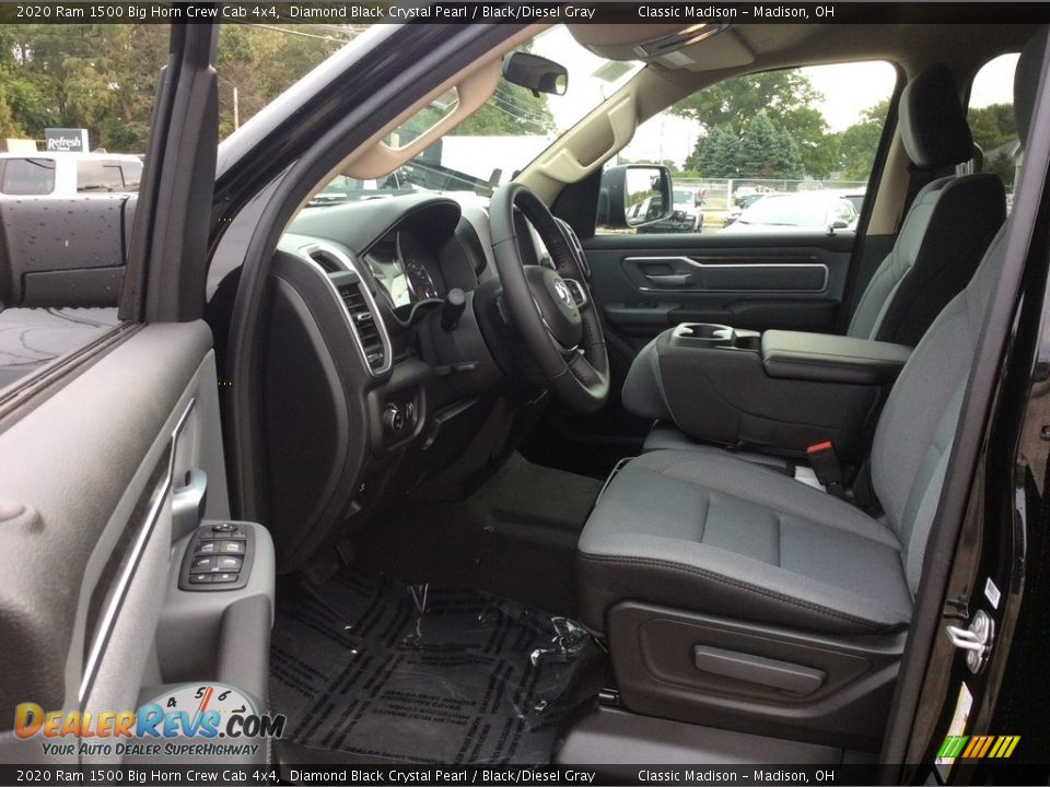 2020 Ram 1500 Big Horn Crew Cab 4x4 Diamond Black Crystal Pearl / Black/Diesel Gray Photo #12