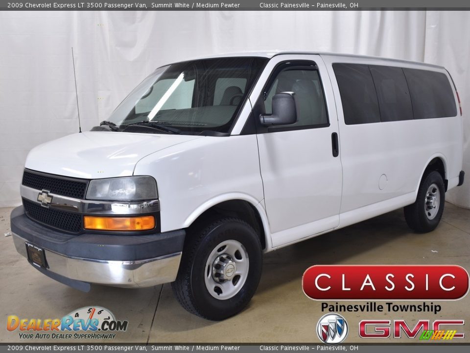 2009 Chevrolet Express LT 3500 Passenger Van Summit White / Medium Pewter Photo #1