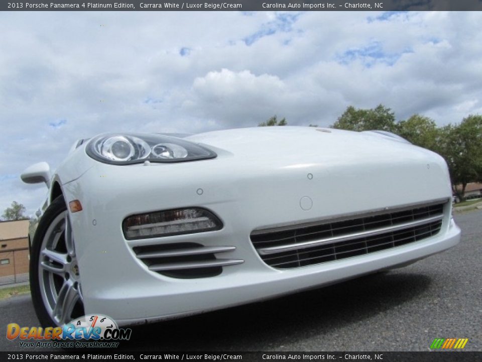 2013 Porsche Panamera 4 Platinum Edition Carrara White / Luxor Beige/Cream Photo #1