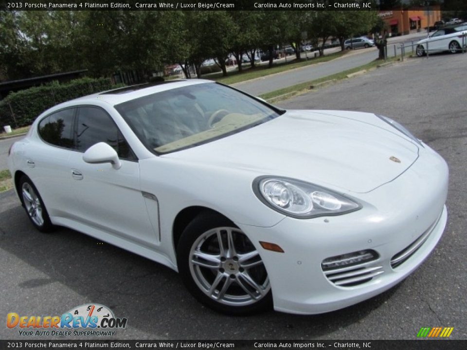 2013 Porsche Panamera 4 Platinum Edition Carrara White / Luxor Beige/Cream Photo #4