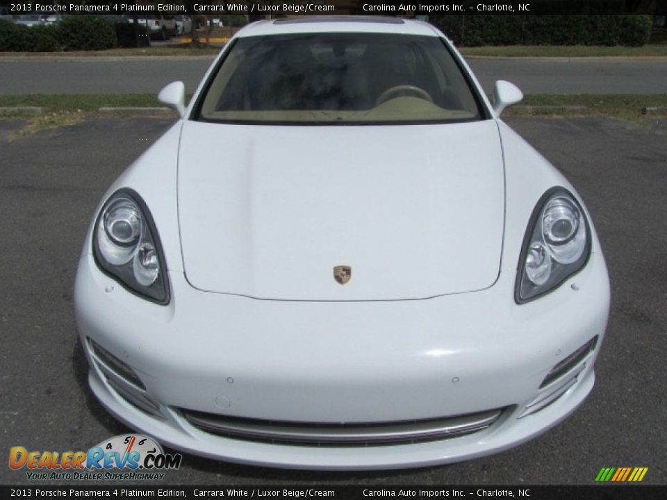 2013 Porsche Panamera 4 Platinum Edition Carrara White / Luxor Beige/Cream Photo #6