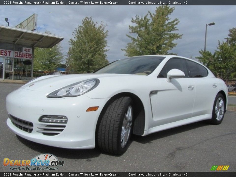 2013 Porsche Panamera 4 Platinum Edition Carrara White / Luxor Beige/Cream Photo #7