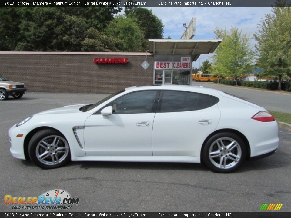 2013 Porsche Panamera 4 Platinum Edition Carrara White / Luxor Beige/Cream Photo #8