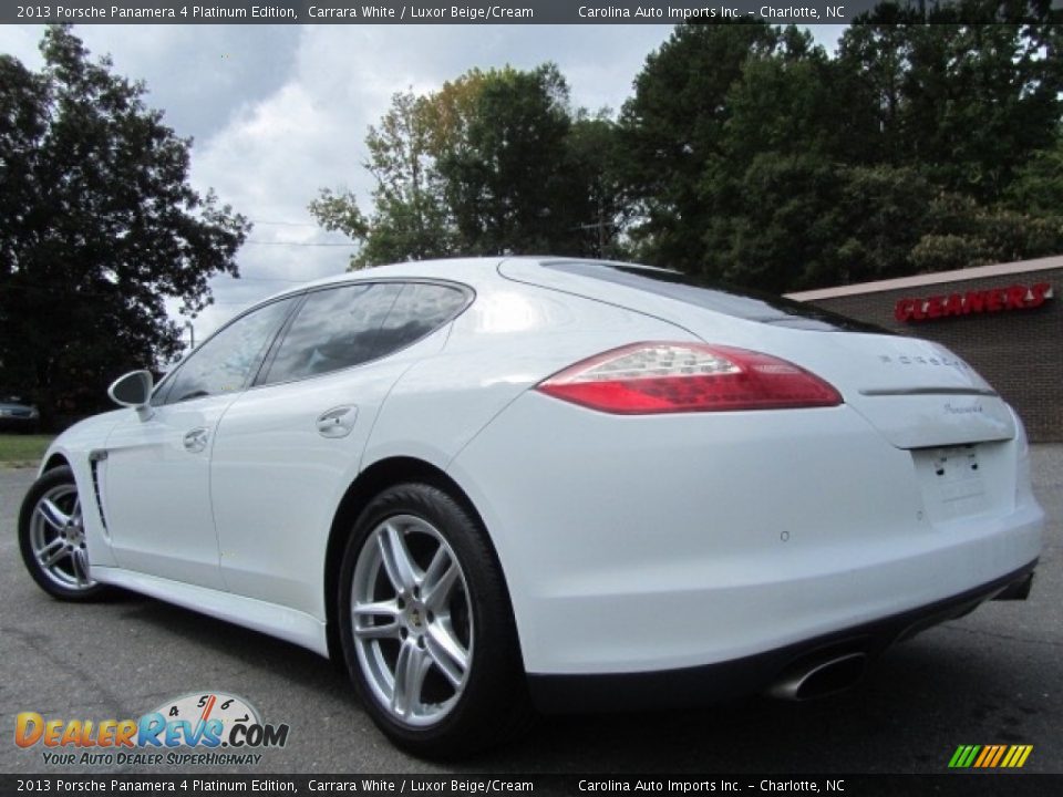 2013 Porsche Panamera 4 Platinum Edition Carrara White / Luxor Beige/Cream Photo #9