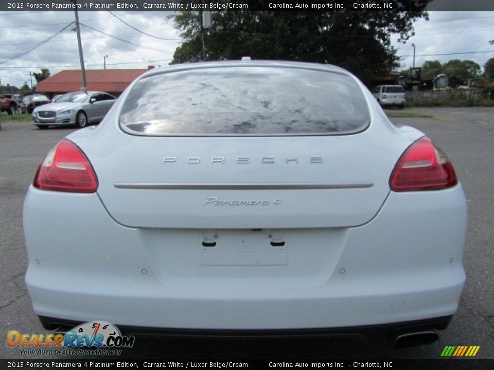 2013 Porsche Panamera 4 Platinum Edition Carrara White / Luxor Beige/Cream Photo #10